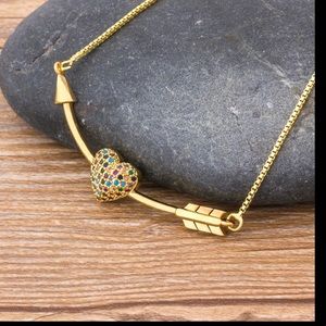 New 18k gold love heart necklace